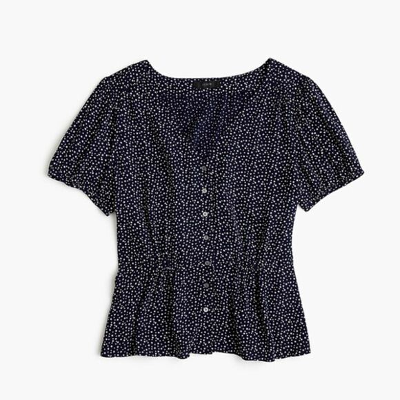 ✨ J. Crew Button Up Peplum Blouse Top ✨ - Picture 4 of 7